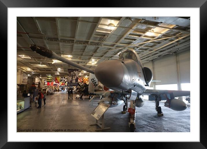 USS Hornet Air and Space museum Framed Mounted Print by Arun 