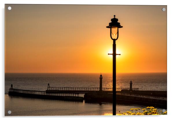 Whitby Sunrise Acrylic by Tim Hill