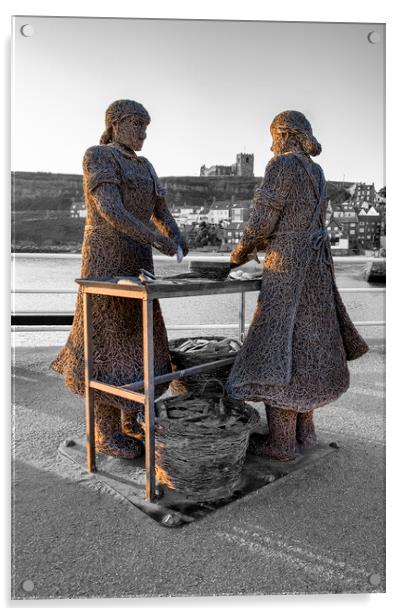 Whitby Herring Girls Acrylic by Tim Hill