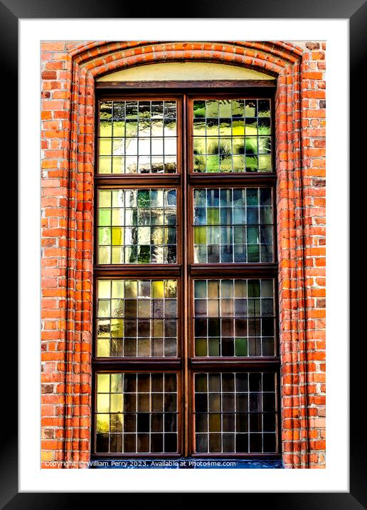 Colorful Windows Abstract Copernicus House Torun Poland Framed Mounted Print by William Perry