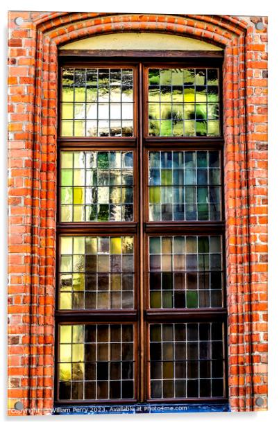 Colorful Windows Abstract Copernicus House Torun Poland Acrylic by William Perry