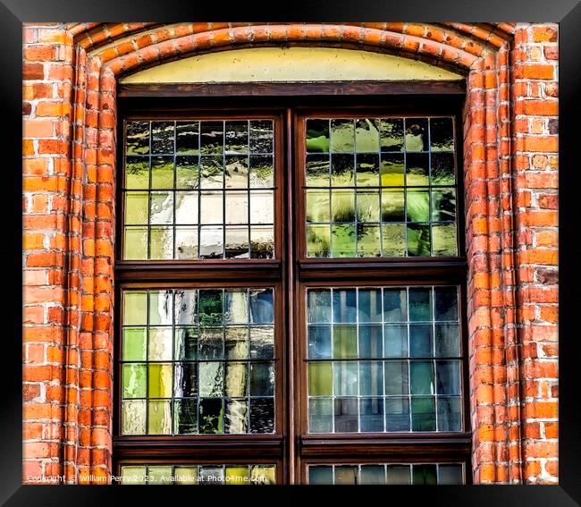 Colorful Windows Abstract Copernicus House Torun Poland Framed Print by William Perry