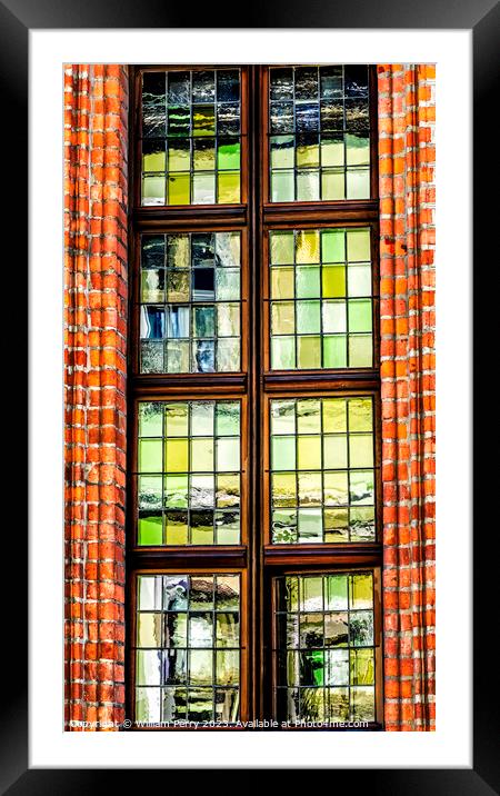 Colorful Windows Abstract Copernicus House Torun Poland Framed Mounted Print by William Perry