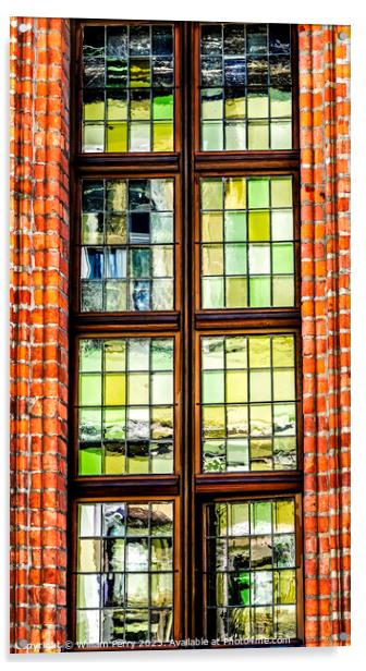 Colorful Windows Abstract Copernicus House Torun Poland Acrylic by William Perry