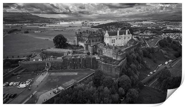 Stirling Castle Mono Print by Apollo Aerial Photography