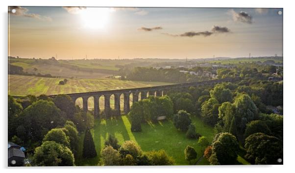 Penistone Viaduct Sunrise Acrylic by Apollo Aerial Photography