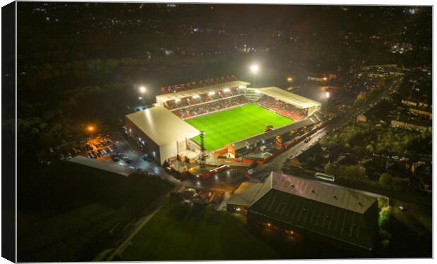 Match Night at Oakwell Canvas Print by Apollo Aerial Photography