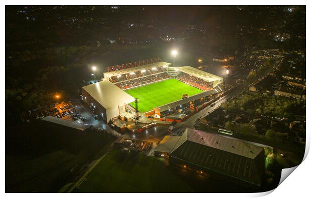 Match Night at Oakwell Print by Apollo Aerial Photography
