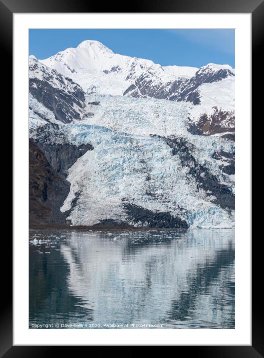 Tidewater Glacier reflected in the calm waters of College Fjord, Alaska, USA Framed Mounted Print by Dave Collins