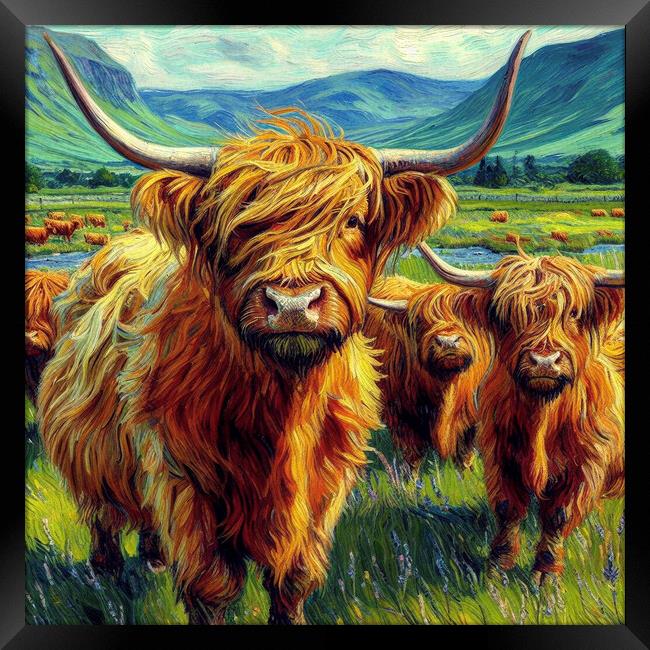 The  Highland cow  Framed Print by kathy white