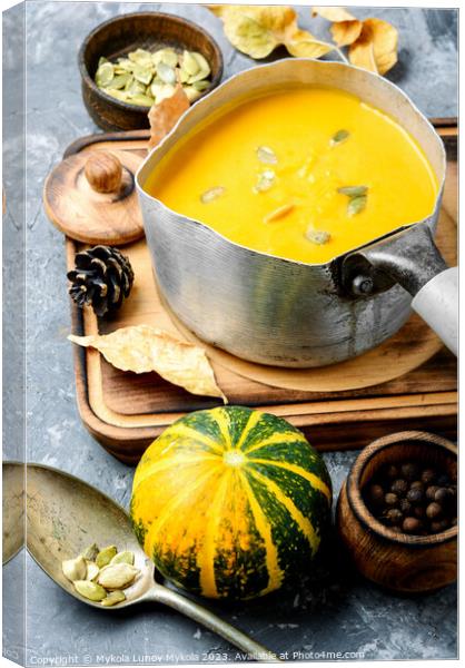 Soup cream of pumpkin Canvas Print by Mykola Lunov Mykola