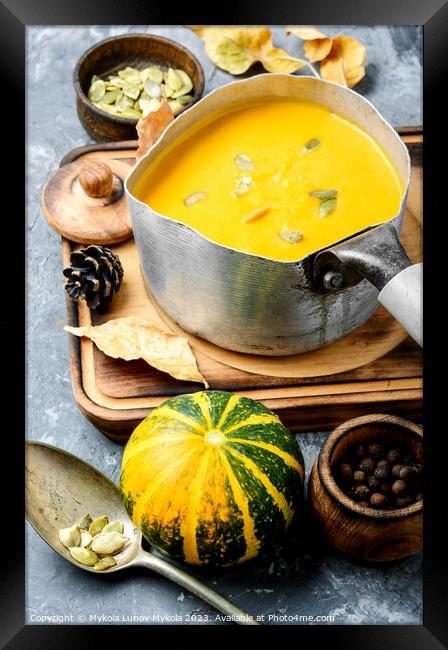 Soup cream of pumpkin Framed Print by Mykola Lunov Mykola