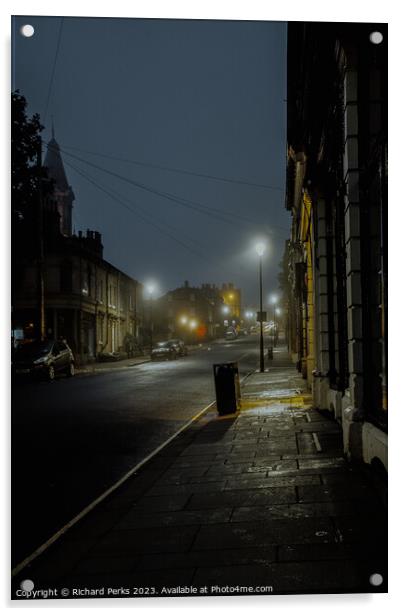 Saltaire Nights Acrylic by Richard Perks