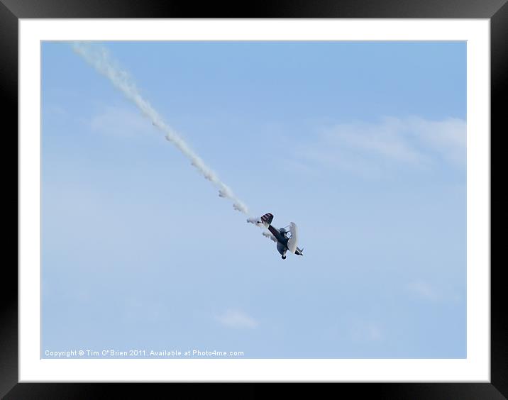 Stunt Plan diving Framed Mounted Print by Tim O'Brien