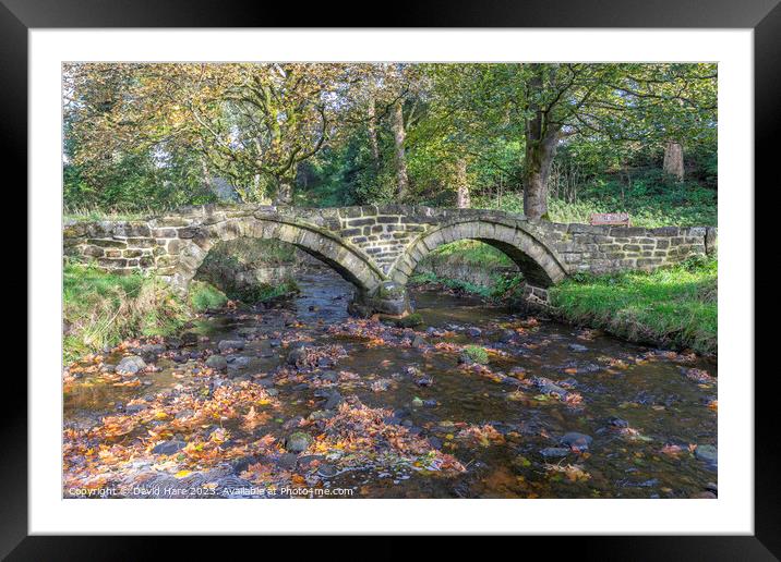 Wycoller Packhorse bridge Framed Mounted Print by David Hare