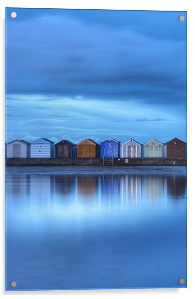 Early morning blue over Brightlingsea beach huts  Acrylic by Tony lopez
