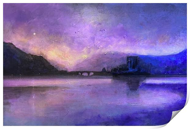 Eilean Donan Castle Moonset Print by Kevin Hunter