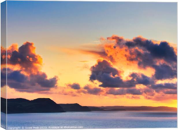 October Sunrise over the Jurassic Coastline in Wes Canvas Print by Susie Peek