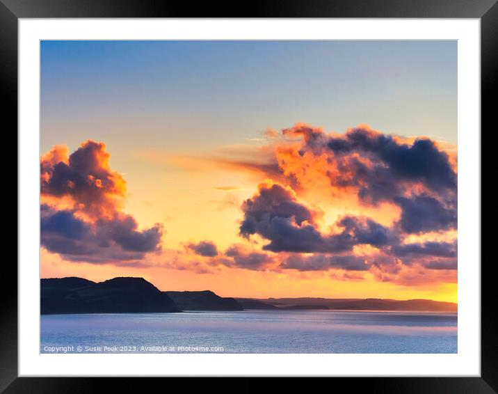 October Sunrise over the Jurassic Coastline in Wes Framed Mounted Print by Susie Peek