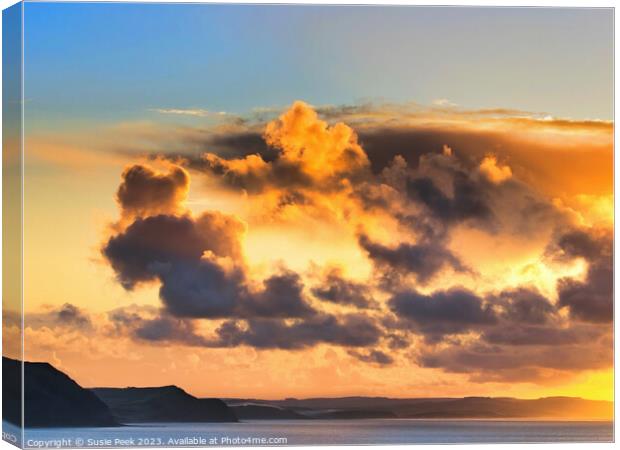 October Sunrise over the Jurassic Coastline in Wes Canvas Print by Susie Peek