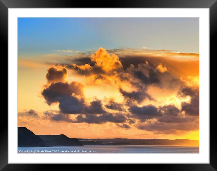 October Sunrise over the Jurassic Coastline in Wes Framed Mounted Print by Susie Peek