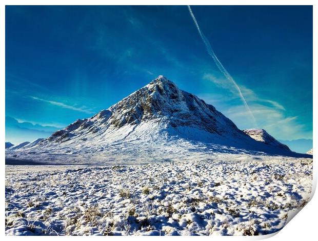 Buachaille Etive Mor Snow Print by Kevin Hunter