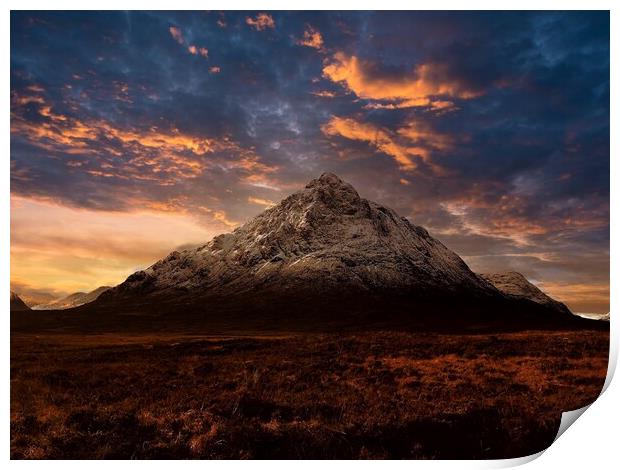 Buachaille Etive Mor Dusk Print by Kevin Hunter