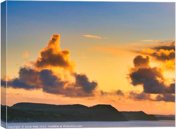 October Sunrise over the Jurassic Coastline in Wes Canvas Print by Susie Peek