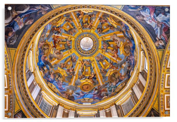 Gregorian Chapel Dome In St Peter Basilica Acrylic by Artur Bogacki