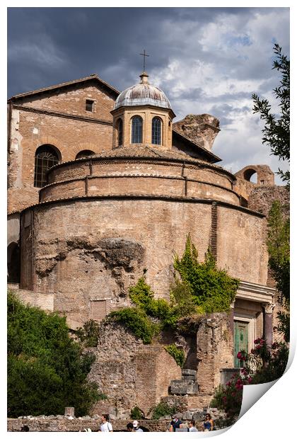 Temple of Romulus at Roman Forum in Rome Print by Artur Bogacki