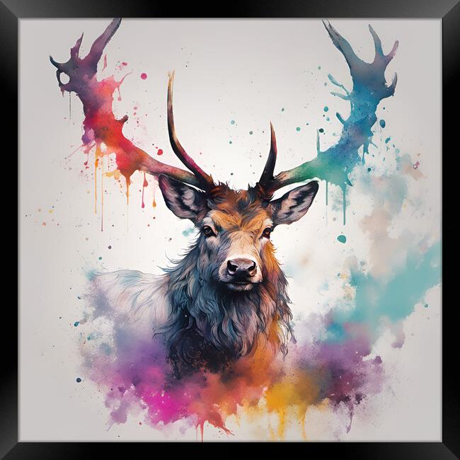 Highland Stag Portrait Framed Print by Picture Wizard