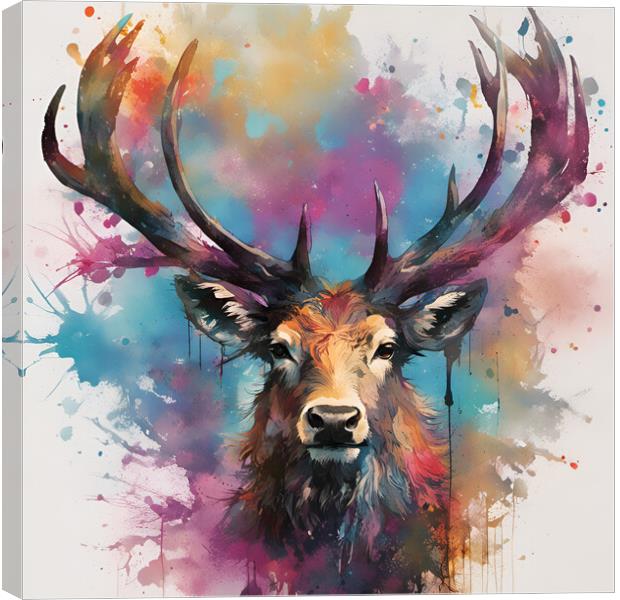 Highland Stag Portrait Canvas Print by Picture Wizard