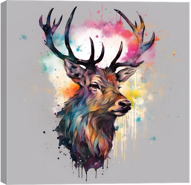 Highland Stag Portrait Canvas Print by Picture Wizard