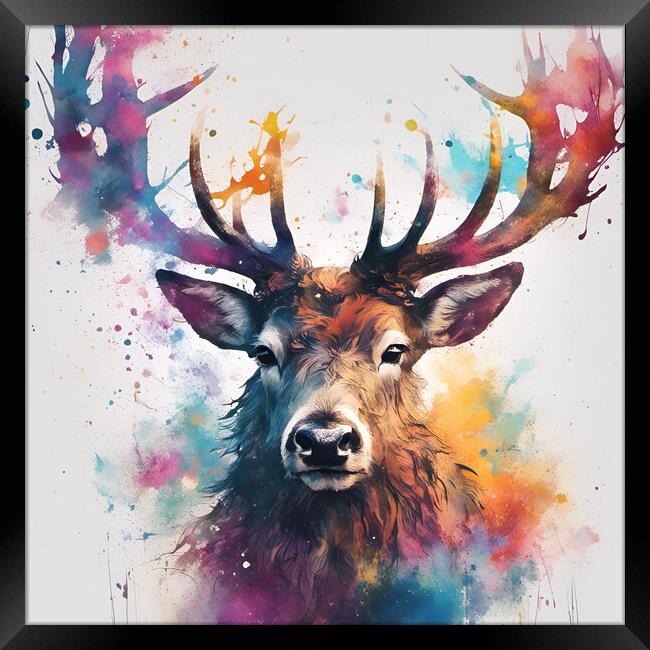 Highland Stag Portrait Framed Print by Picture Wizard