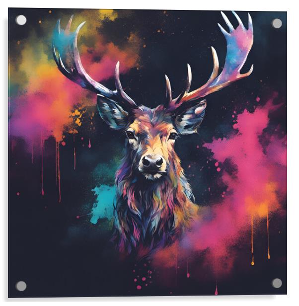 Highland Stag Portrait Acrylic by Picture Wizard