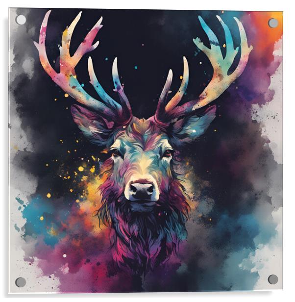 Highland Stag Portrait Acrylic by Picture Wizard