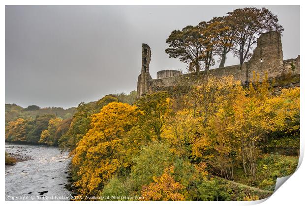 Autumn Colours at Barnard Castle, Teesdale Print by Richard Laidler
