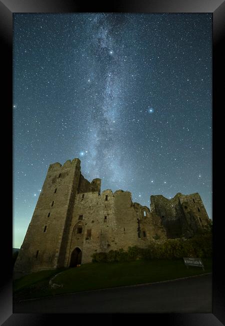 Milky Way over Bolton Castle Framed Print by Pete Collins