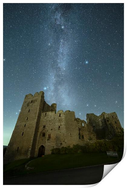 Milky Way over Bolton Castle Print by Pete Collins