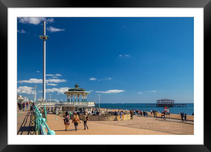 Brighton's Landmarks Framed Mounted Print by Margaret Ryan