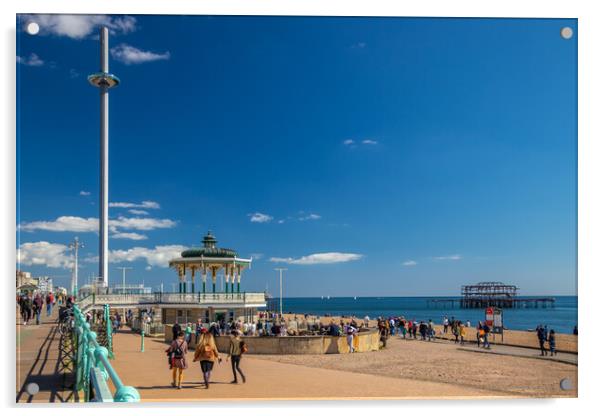 Brighton's Landmarks Acrylic by Margaret Ryan