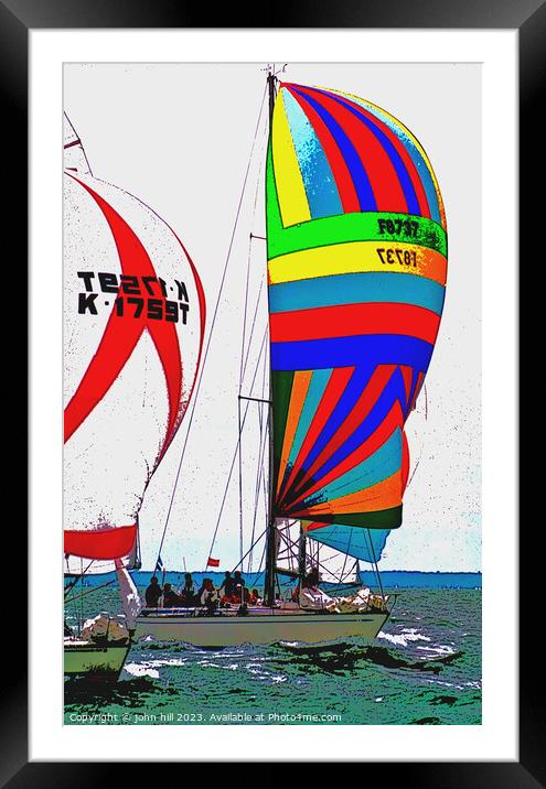 Racing yachts, Cowes, Isle of Wight. Framed Mounted Print by john hill