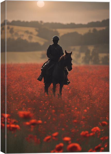 Mounted Cavalry Poppy Canvas Print by Picture Wizard
