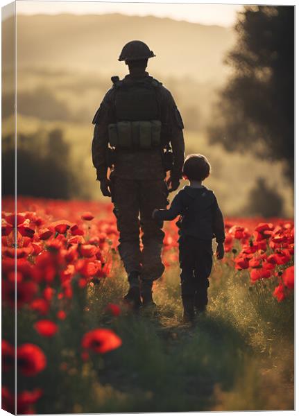 Father Soldier Canvas Print by Picture Wizard