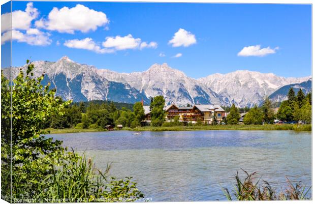  THE WILDSEE, SEEFELD IN TYROL ASTRIA Canvas Print by Michael Birch