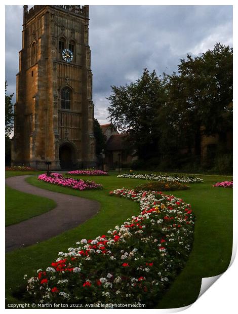 Evesham Bell Tower Print by Martin fenton