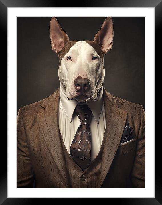 Bull Terrier Framed Mounted Print by K9 Art