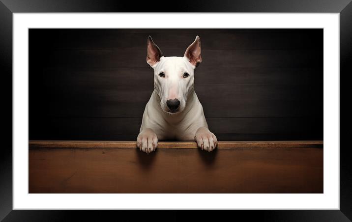Bull Terrier Framed Mounted Print by K9 Art