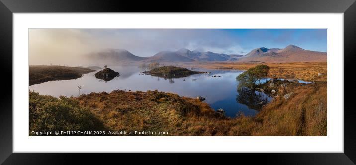 Mist rolls off Lochan Na H' Achlaise Scotland 946  Framed Mounted Print by PHILIP CHALK