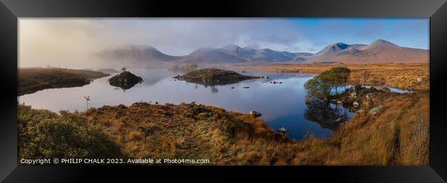 Mist rolls off Lochan Na H' Achlaise Scotland 946  Framed Print by PHILIP CHALK